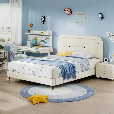 顾家家居儿童床男孩女孩公主床软包单人床现代简约学生卧室套装商品大图