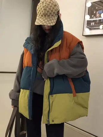 羽绒马甲女冬季2022新款韩版宽松加厚坎肩时尚百搭白鸭绒马夹外套图片