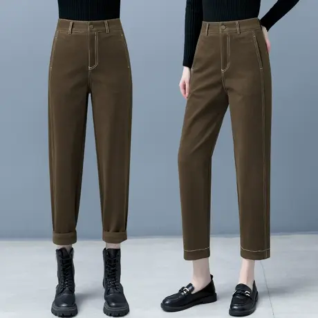 哈伦裤女高腰2024年秋冬季新款宽松休闲显瘦加厚时尚直筒烟管裤子图片