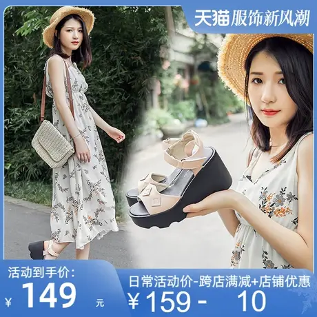 牛皮鞋子女夏季2025新款原创厚底松糕凉鞋女圆头休闲女凉鞋皮鞋子图片