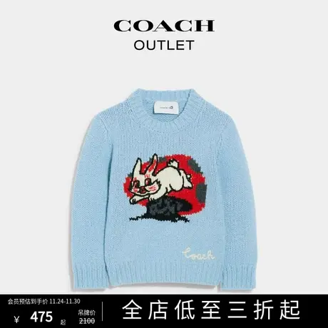 COACH/蔻驰奥莱COACH X 大白兔儿童圆领针织衫商品大图
