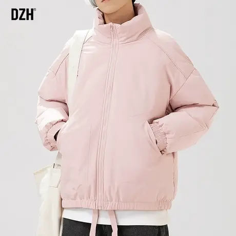 男生粉色棉服男款冬季潮牌加厚外套潮高级感2023新款立领棉衣百搭商品大图