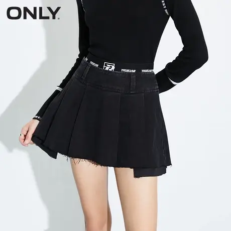 ONLY奥莱夏季休闲侧面拉链设计百褶牛仔半身裙女图片