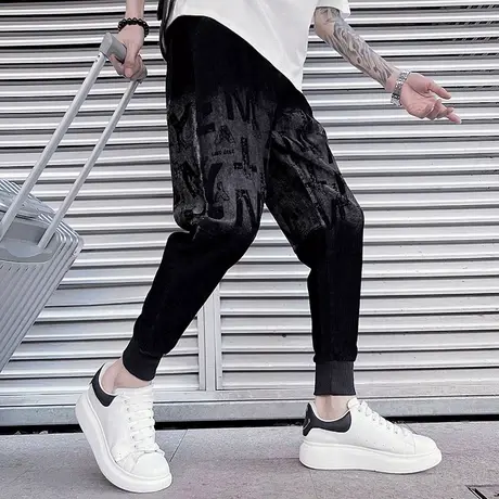 2023夏季男休闲裤裤子长裤修身潮流渐变色束腿裤运动裤卫裤哈伦裤商品大图