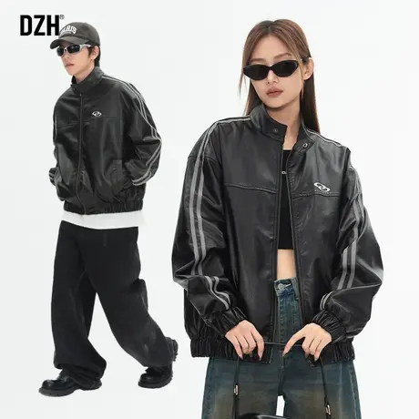 中性风皮衣外套男高级感痞帅男装春秋外衣男士新款上衣美式皮夹克商品大图