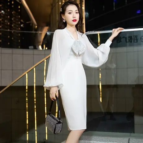 仙女小礼服晚礼服连衣裙短款宴会轻奢气质法式小众洋装平时可穿女商品大图