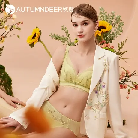 秋鹿有氧纸片杯薄款文胸大胸显小胸内衣薄款聚拢收副乳防下垂胸罩图片