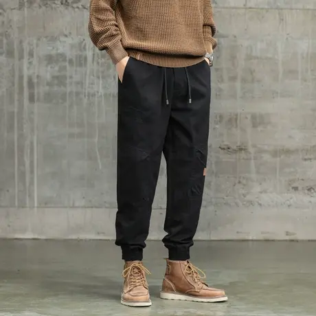潮流百搭工装裤男纯棉宽松男装裤子潮流休闲束脚裤子男款潮流男装商品大图