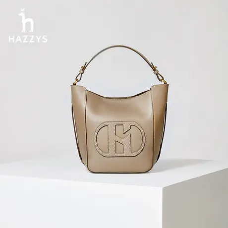 Hazzys哈吉斯太妃包时尚水桶包女士新款单肩斜挎包英伦休闲手提包商品大图