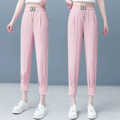 冰丝哈伦裤女2023夏季松紧腰显瘦九分裤小个子休闲束脚网红抖抖裤图片