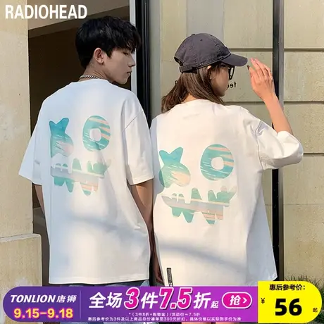 Radiohead短袖t恤男宽松韩版显瘦2021夏季新款情侣装潮牌ins酷帅图片