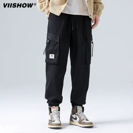 VIISHOW裤子男秋季男款休闲长裤宽松束脚裤日系男裤工装裤男潮牌图片