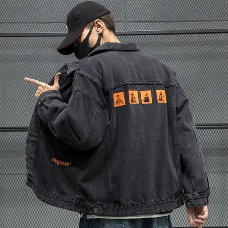 秋冬季牛仔外套男大码牛仔衣男士潮流秋冬休闲风加绒加厚男生夹克商品大图