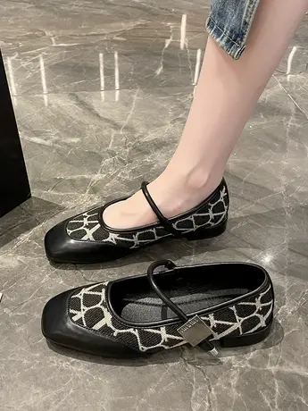 法式复古平底单鞋子女春秋2023年夏季新款温柔风晚晚鞋玛丽珍女鞋商品大图