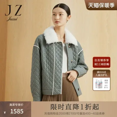 【奢华系列】JZ玖姿皮衣女装2022冬季新款翻领绵羊皮短款长袖外套图片