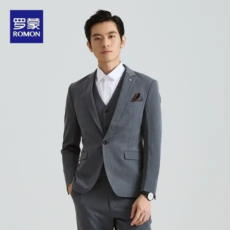 罗蒙新郎西服套装男士商务职业正装结婚礼服英伦风休闲韩版西装男图片