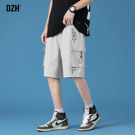 男士灰色运动短裤男夏季薄款宽松工装中裤ins潮牌百搭休闲五分裤商品大图