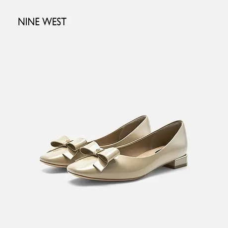 Nine West/玖熙女浅口单鞋2025夏季新款蝴蝶结方头配裙子气质温柔图片