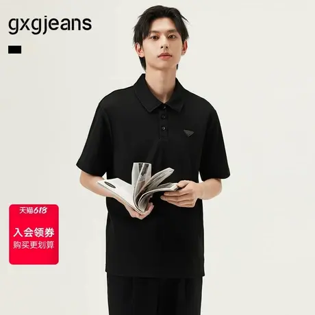 gxg.jeans男装  多色基础商务翻领短袖polo衫t恤男士 25年夏新品图片