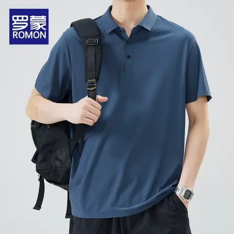 罗蒙冰丝polo衫短袖男款夏季薄款松休闲速干翻领百搭男士休闲T恤图片