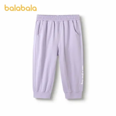 巴拉巴拉七分裤女中大童夏装新款时尚透气吸湿速干百搭休闲裤潮图片