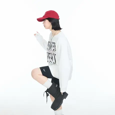 YEP春秋新款字母印花圆领卫衣女美式复古风宽松休闲无帽外套上衣商品大图