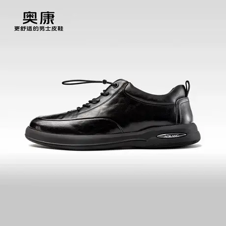 奥康 男鞋2025春季新款潮流松紧带软底真皮时尚休闲鞋商品大图