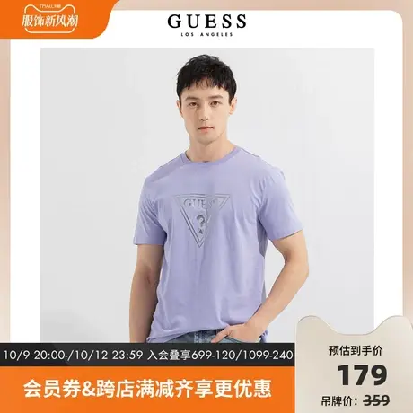 GUESS 男女同款倒三角LOGO宽松T恤-MM2K8407K商品大图
