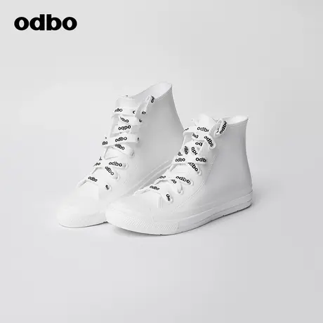 odbo/欧迪比欧原创设计时尚高帮休闲鞋2023新款平底防滑百搭鞋子商品大图