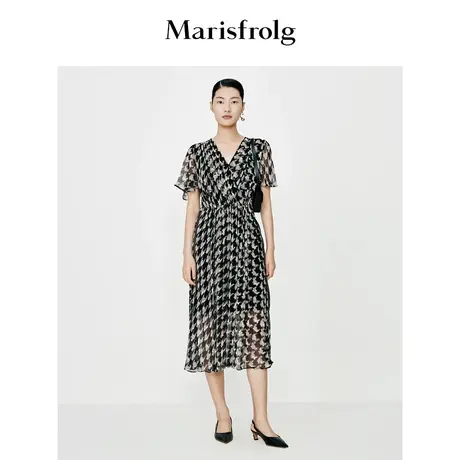 【真丝轻工艺】玛丝菲尔茶歇裙夏季新款桑蚕丝轻透绉感花稿连衣裙图片