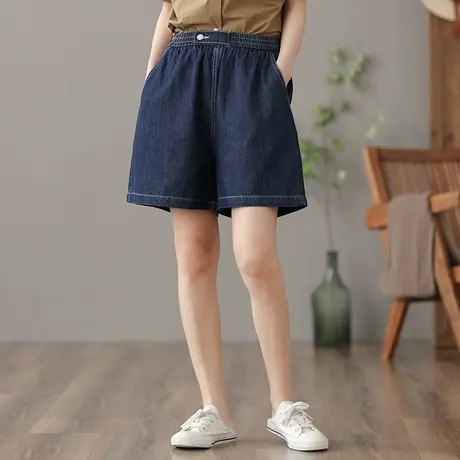 dza 高腰显瘦牛仔短裤夏2022新款直筒牛仔裤子女士休闲宽松五分裤图片