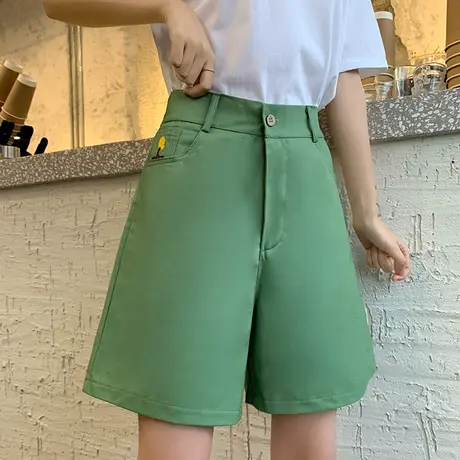 短裤2024新款女夏休闲宽松显瘦高腰阔腿裤五分裤工装bf风学生裤子商品大图
