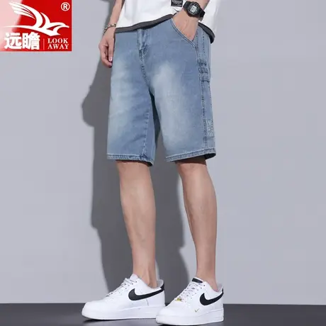 男士牛仔短裤夏季薄款宽松休闲裤子男款潮流百搭五分裤男夏天中裤商品大图