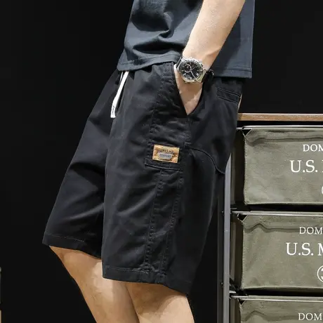拼接工装短裤男夏季潮牌男士休闲五分裤男裤2024新款大码美式裤子商品大图