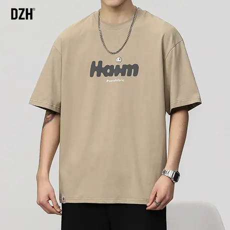 男士重磅t恤男款夏季纯棉短袖美式发泡印花体恤宽松休闲圆领上衣商品大图