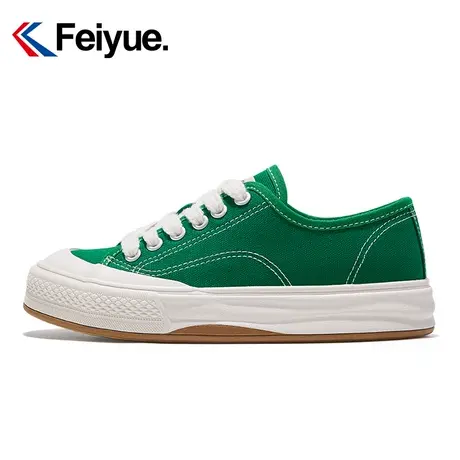 feiyue/飞跃帆布鞋女2025春季新款厚底百搭学生绿色休闲鞋子男785商品大图