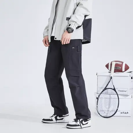 唐狮2024新款休闲裤男士宽松阔腿裤纯色工装日系风长裤子男图片