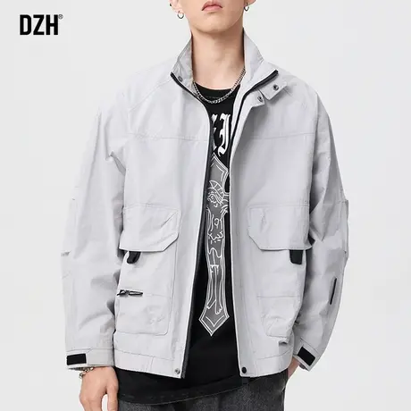 男士春季痞帅外套男春秋款潮高级感2024新款工装立领夹克休闲上衣商品大图