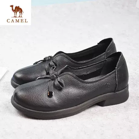 Camel/骆驼女鞋春季新品牛皮时尚舒适透气休闲妈妈鞋Z101714003图片