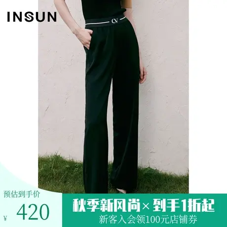 恩裳COVER2023夏季新款黑科技轻量感抗菌腰间logo简约垂感休闲裤图片