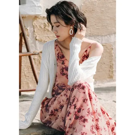 弥古白色外搭开衫高级感夏季薄款针织衫防晒罩衫女法式小坎肩披肩商品大图