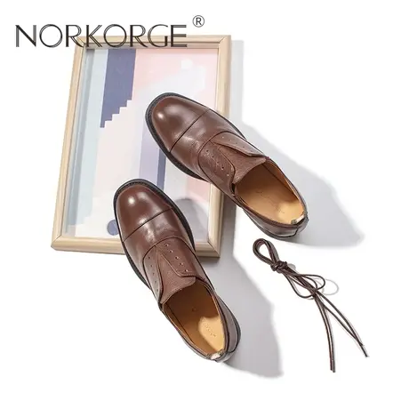 高级定制油棕色单鞋商品大图