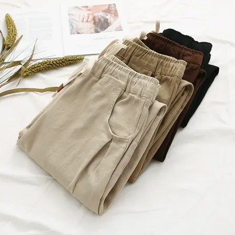 韩版休闲香蕉裤女2023秋季新款宽松显瘦阔腿哈伦长裤子小个子春秋图片