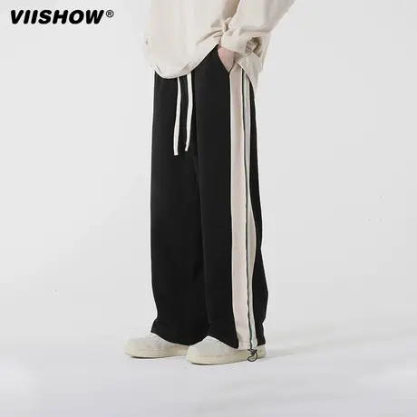 VIISHOW美式hiphop裤子男高街潮牌垂感休闲卫裤欧美风vibe运动裤商品大图