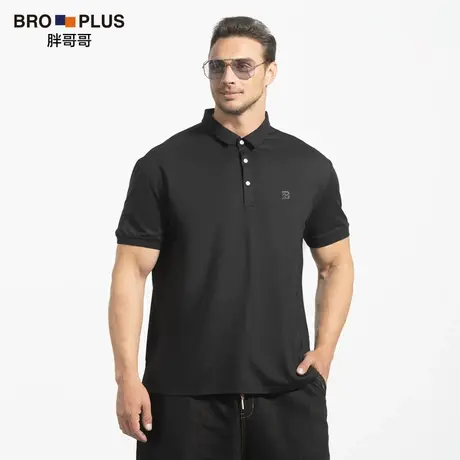 胖哥哥加肥加大码短袖T恤男宽松中年商务爸爸夏装胖子男士polo衫图片