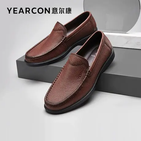 意尔康皮鞋男2023年春季新款软底软面舒适羊皮真皮中老年休闲鞋图片