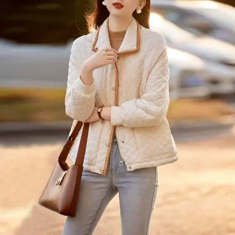 时尚气质保暖棉服外套2022年冬季新款淑女温柔显瘦通勤减龄上衣图片