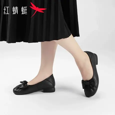 红蜻蜓女鞋2025春季新款真皮浅口套脚舒适软底软面单鞋百搭休闲鞋图片