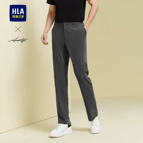 HLA/海澜之家商务时尚休闲裤25春夏季新款修身直筒通勤长裤子男商品大图