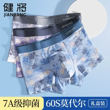 健将2025款男内裤莫代尔冰丝平角裤四角短裤男生中腰抗菌男款底裤商品大图
